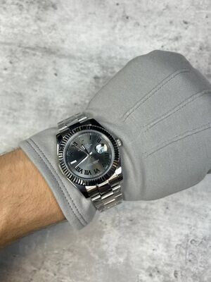 Datejust Wimbledon 41mm Two Tone Watch in Grey Dial