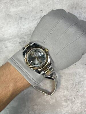 Datejust Wimbledon 41mm Two Tone Watch in Grey Dial