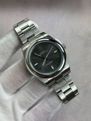 Oyster Perpetual With Silver Strap Watch in Different Colors Dial