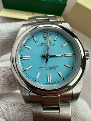 Oyster Perpetual With Silver Strap Watch in Different Colors Dial