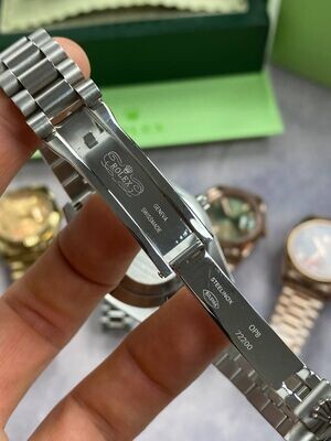 Day-Date with Silver Chain Strap Watch in Different Colors Dial