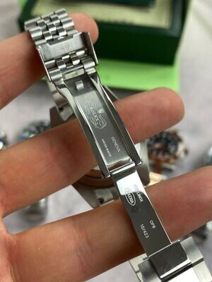 GMT Master II Black Dial Watch in Silver Chain Strap with Black/Green Bezel