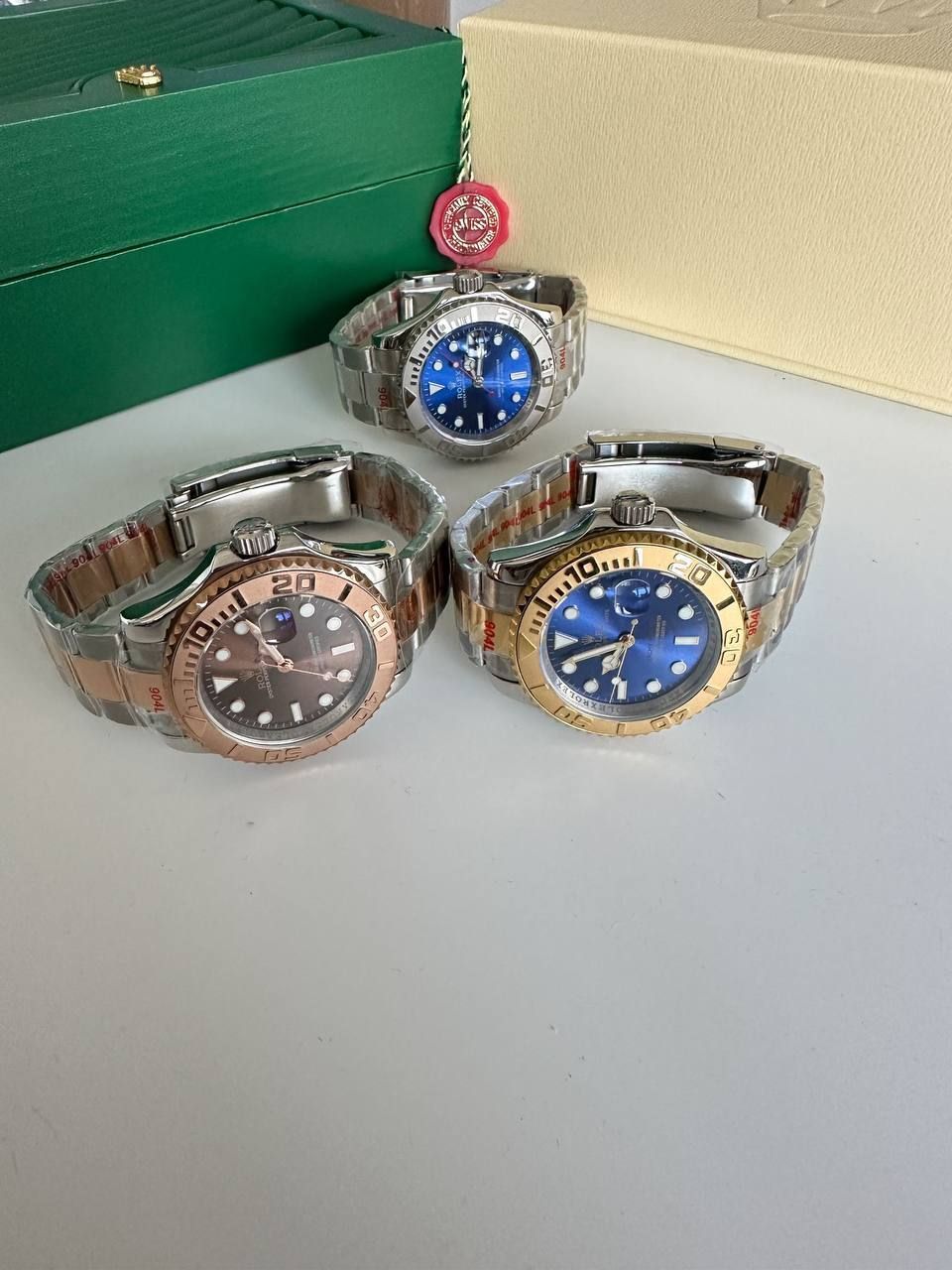 Yacht Master Watch in 3 Different Colors with Chain Strap