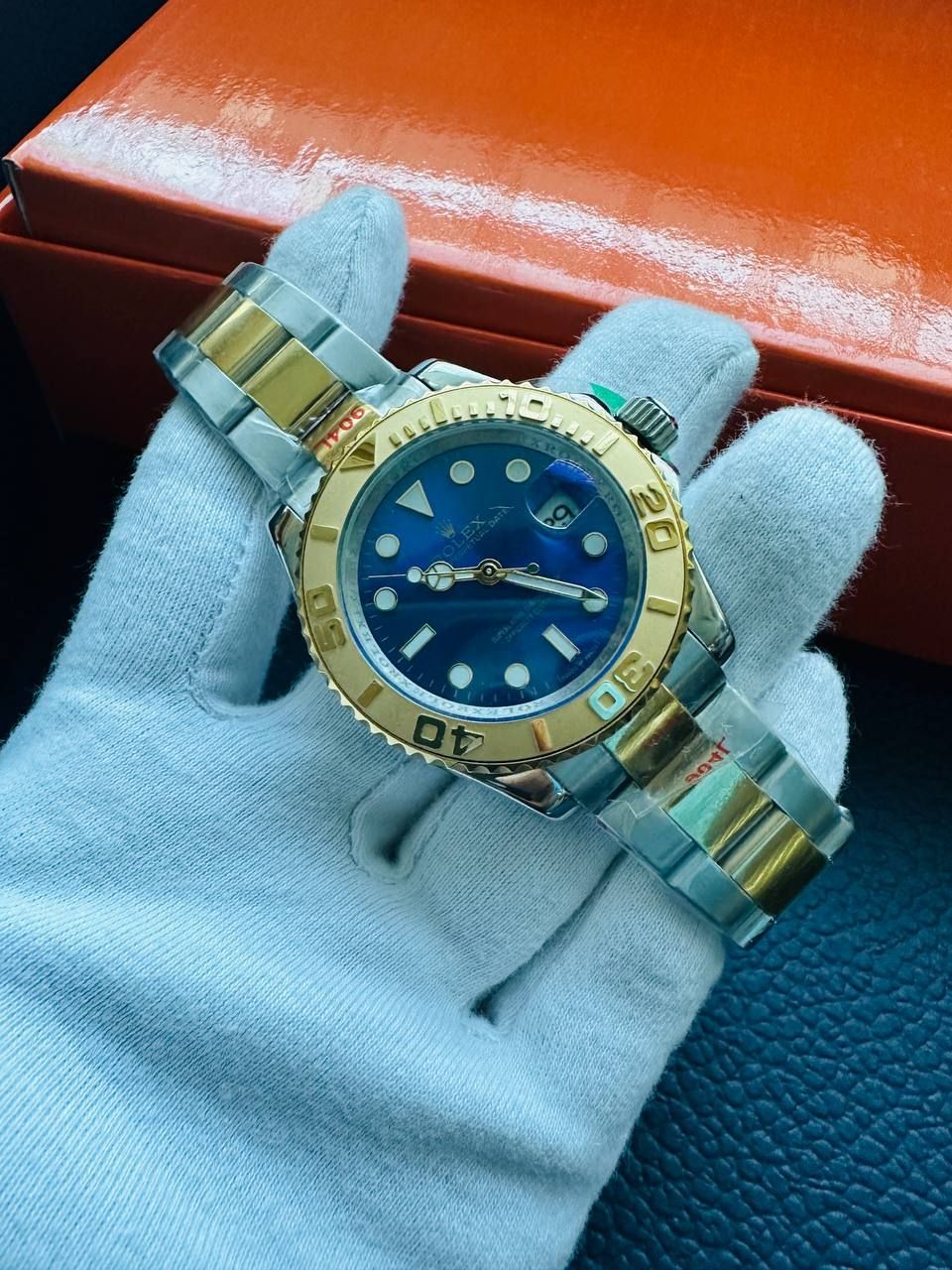 Yacht-Master Two Tone Watch For Men's Blue Dial