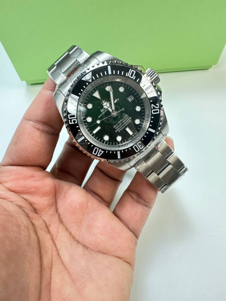 Deepsea Oyster Perpetual Green Dial Watch for Men's