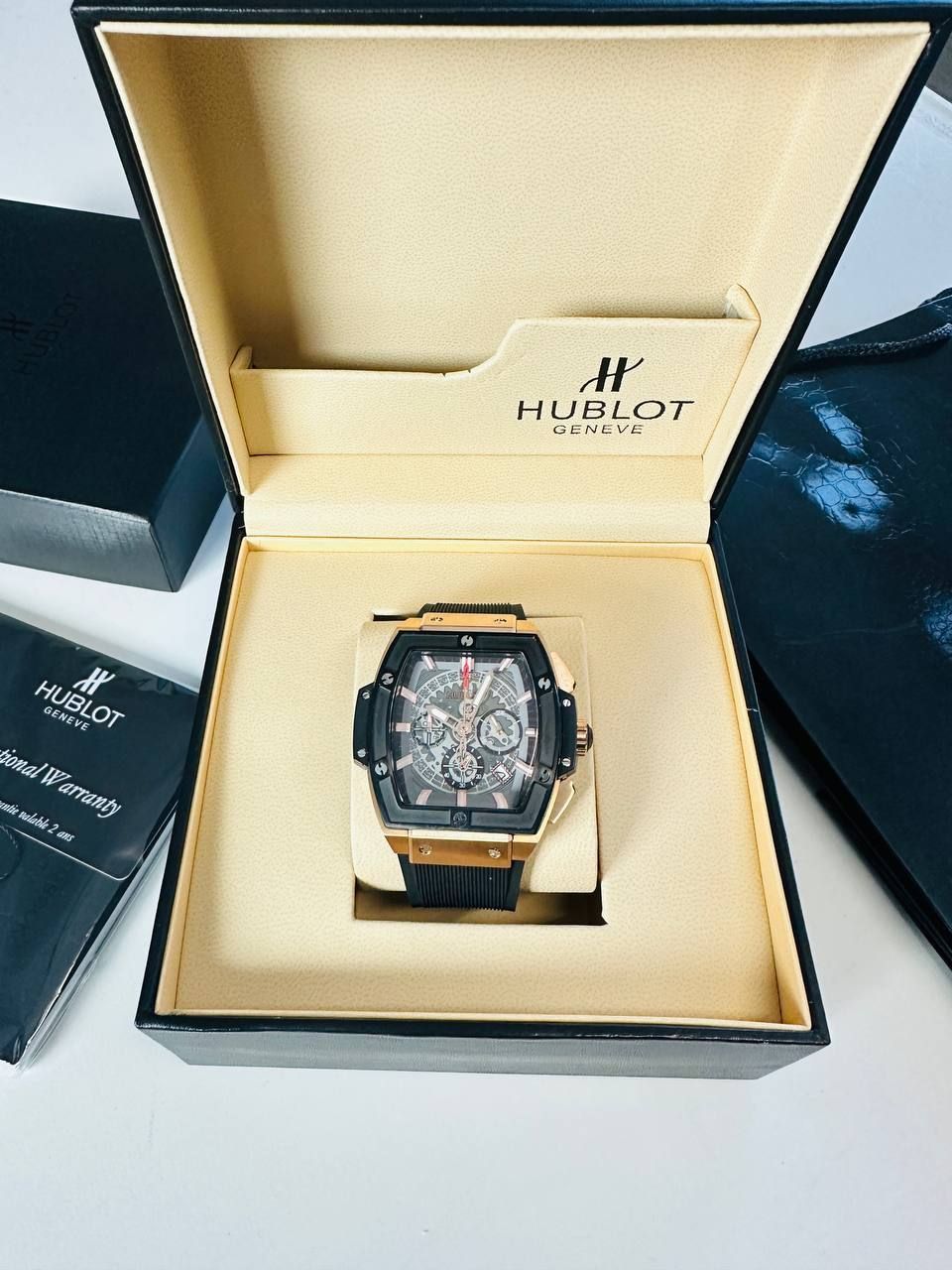 Spirit of Big Bang Skeleton Dial Rose Gold Men's Watch