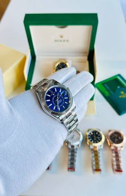 Sky-Dweller Blue Dial Men's Watch Steel Strap