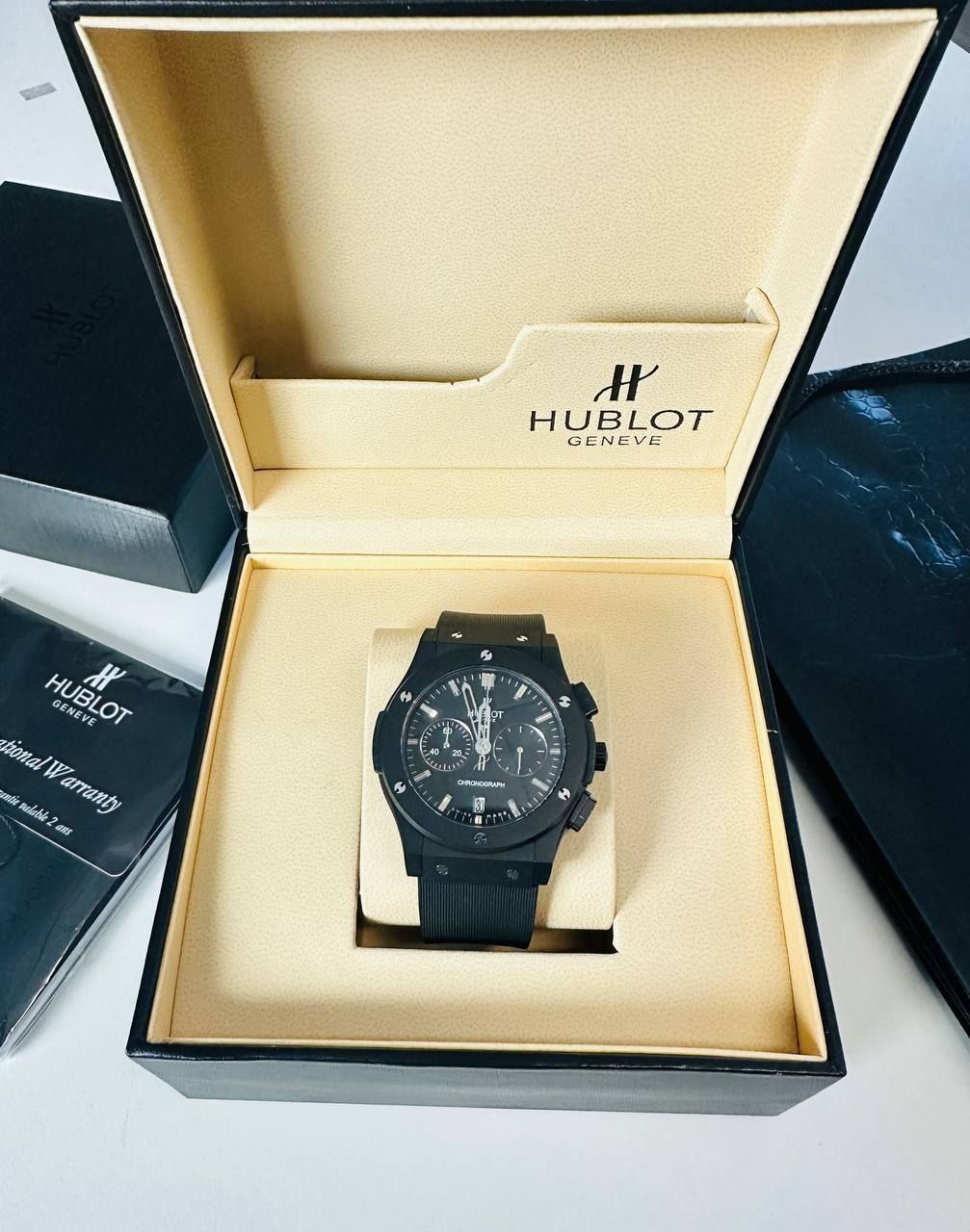 Classic Fusion Chronograph Black Dial Rubber Strap Men's Watch